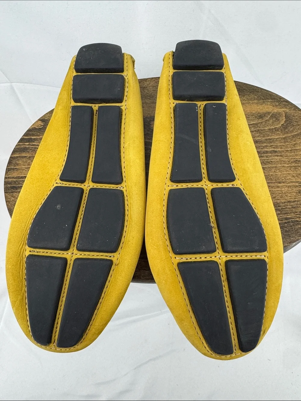 Massimo Matteo Firenze Womens Yellow Leather Driving Mocs Penny Loafers, 7
